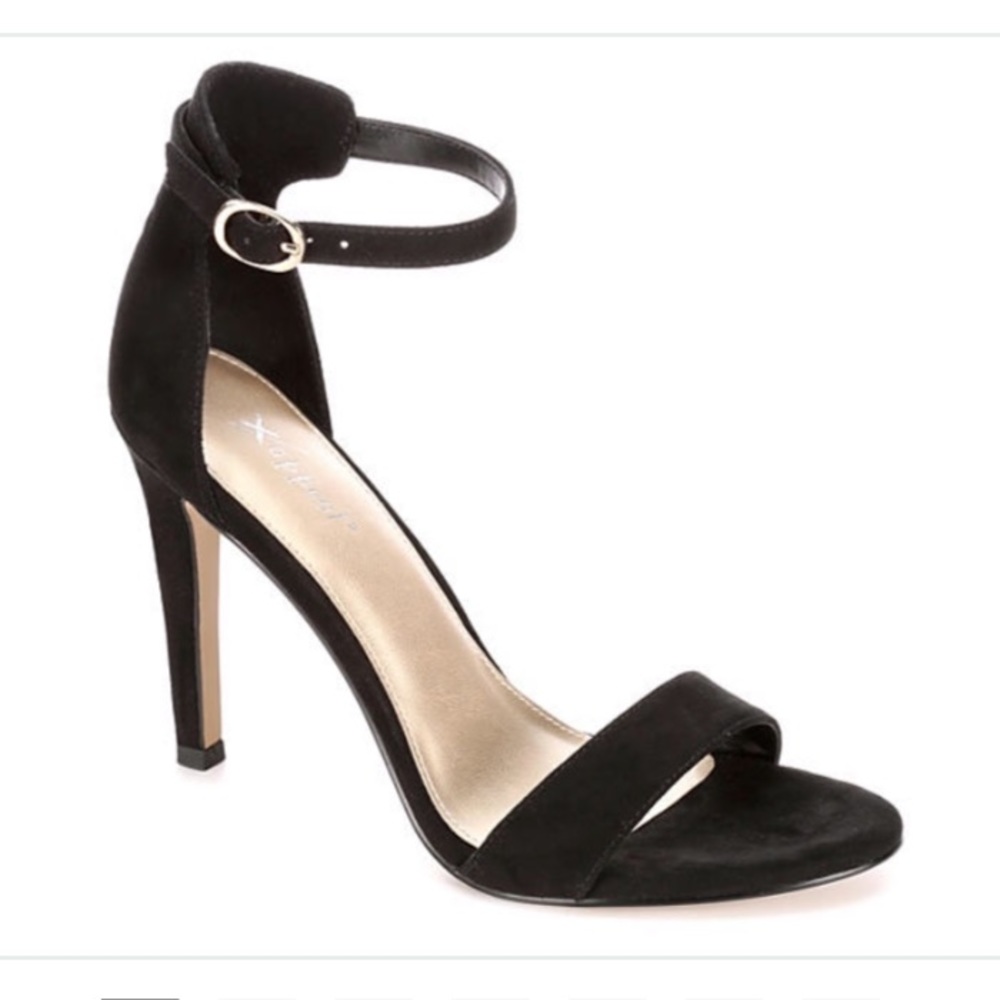 Black Ankle Strap Sandal Heels